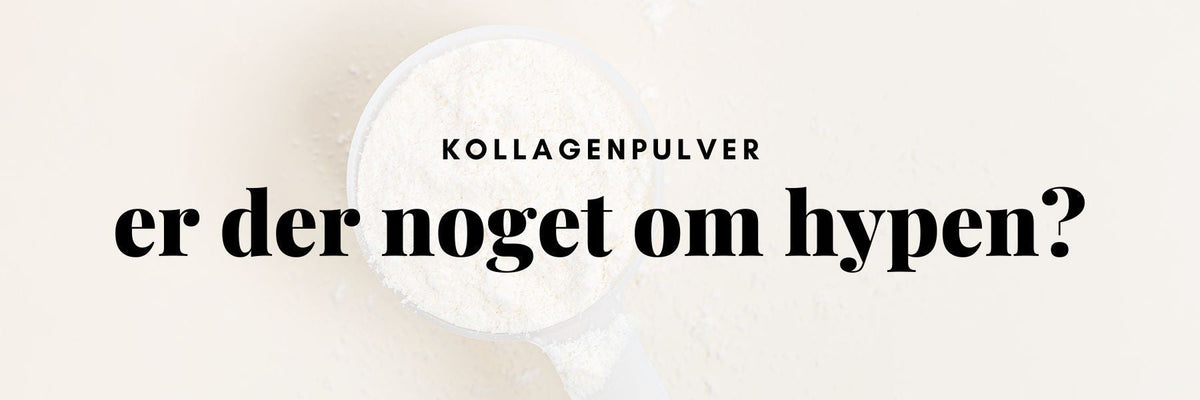 Kollagenpulver hældes i et glas vand som kosttilskud til huden