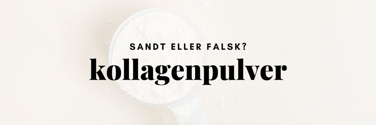 Ske med kollagenpulver fra Nutrinic klar til at røres ud i vand