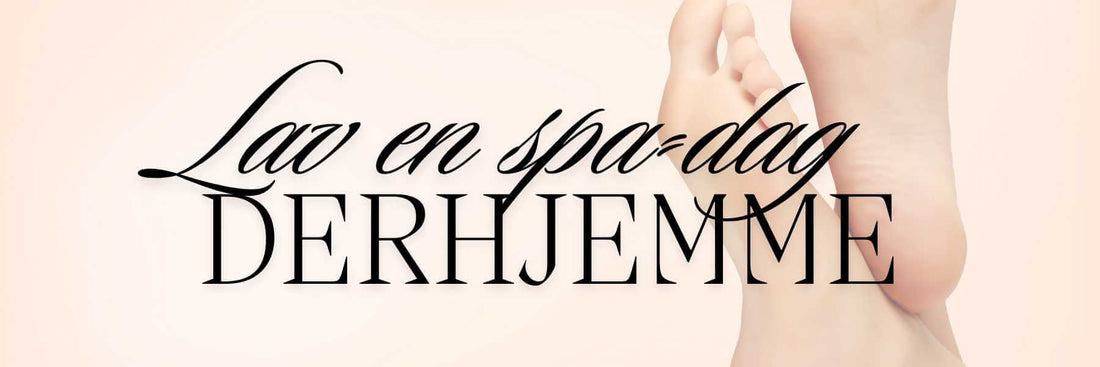 Hjemme-spa opsætning med bodylotion, scrub og lys