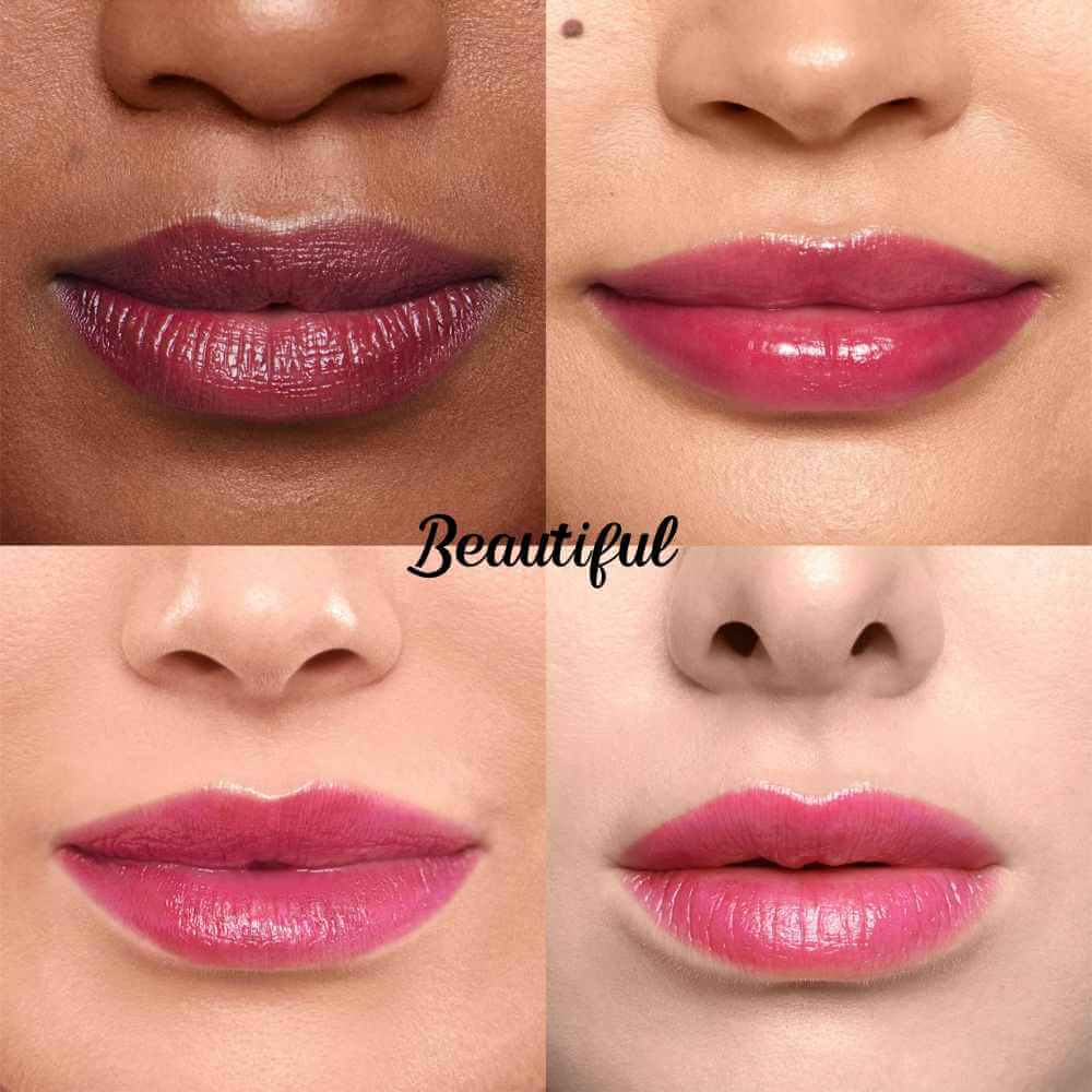 Wonderskin Lip Stain Masque - Farven Beautiful på forskellige hudfarver