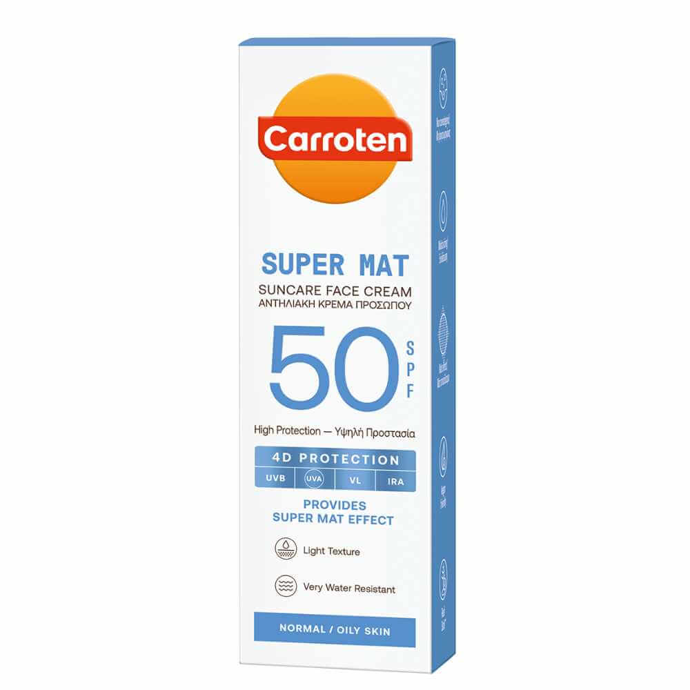 Carroten Super Mat Suncare Face Cream med SPF30 - Solcreme til Fedtet Hud.