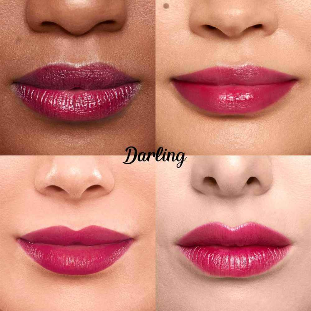 Wonderskin Lip Stain Masque - Farven Darling på forskellige hudfarver