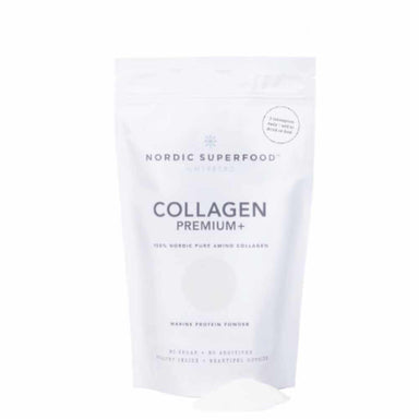 Nordic Superfood Collagen Premium+ Powder bliver din nye bedste ven i jagten på sund hud - her er vist 175 g. pose