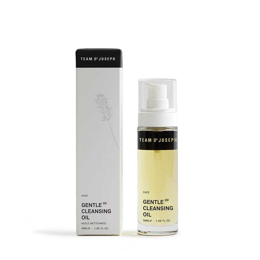 Gentle Cleansing Oil fra Team Dr. Joseph – Nærende Rens med Skånsom Pleje. Kan bruges af alle hudtyper.