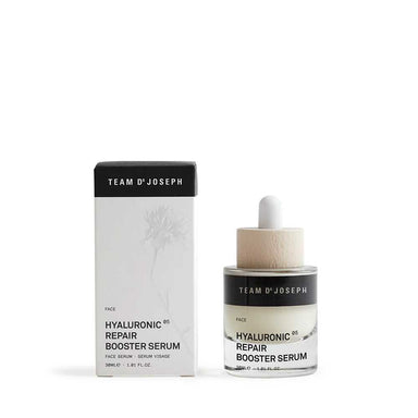 Hyaluronic Repair Booster Serum fra Team Dr. Joseph – Intensiv pleje til at få glat og fyldig hud. Fuld størrelse på 30 ml.