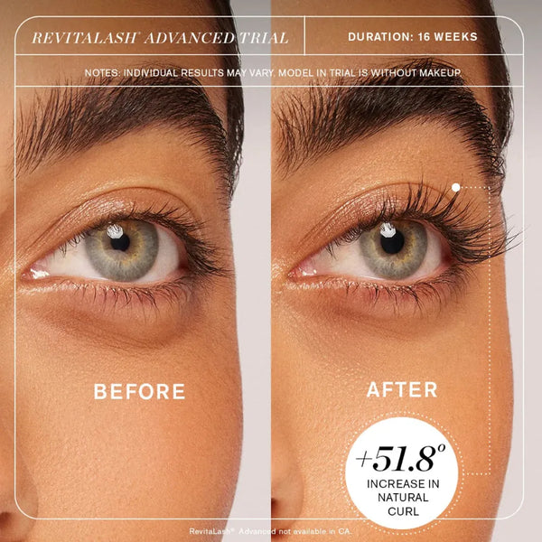 Revitalash Advanced Eye Lash Conditioner - Før og efterbillede efter brug